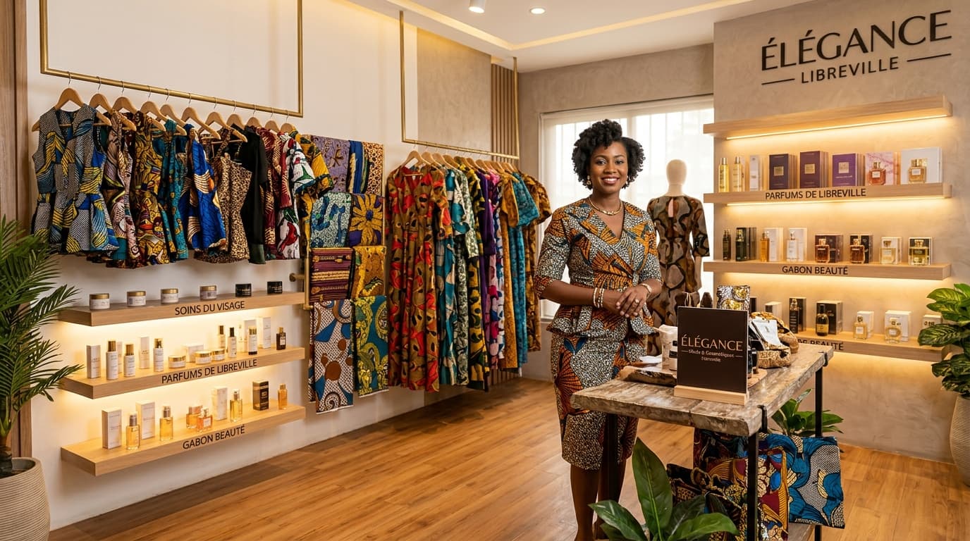 Boutique de mode africaine, prêt-à-porter wax et cosmétiques à Libreville